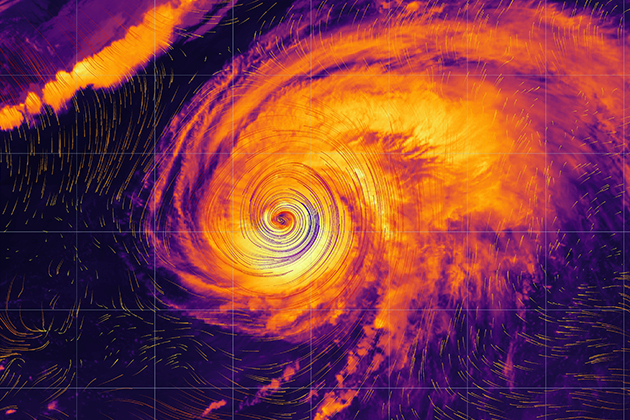 Radar view of a hurricane